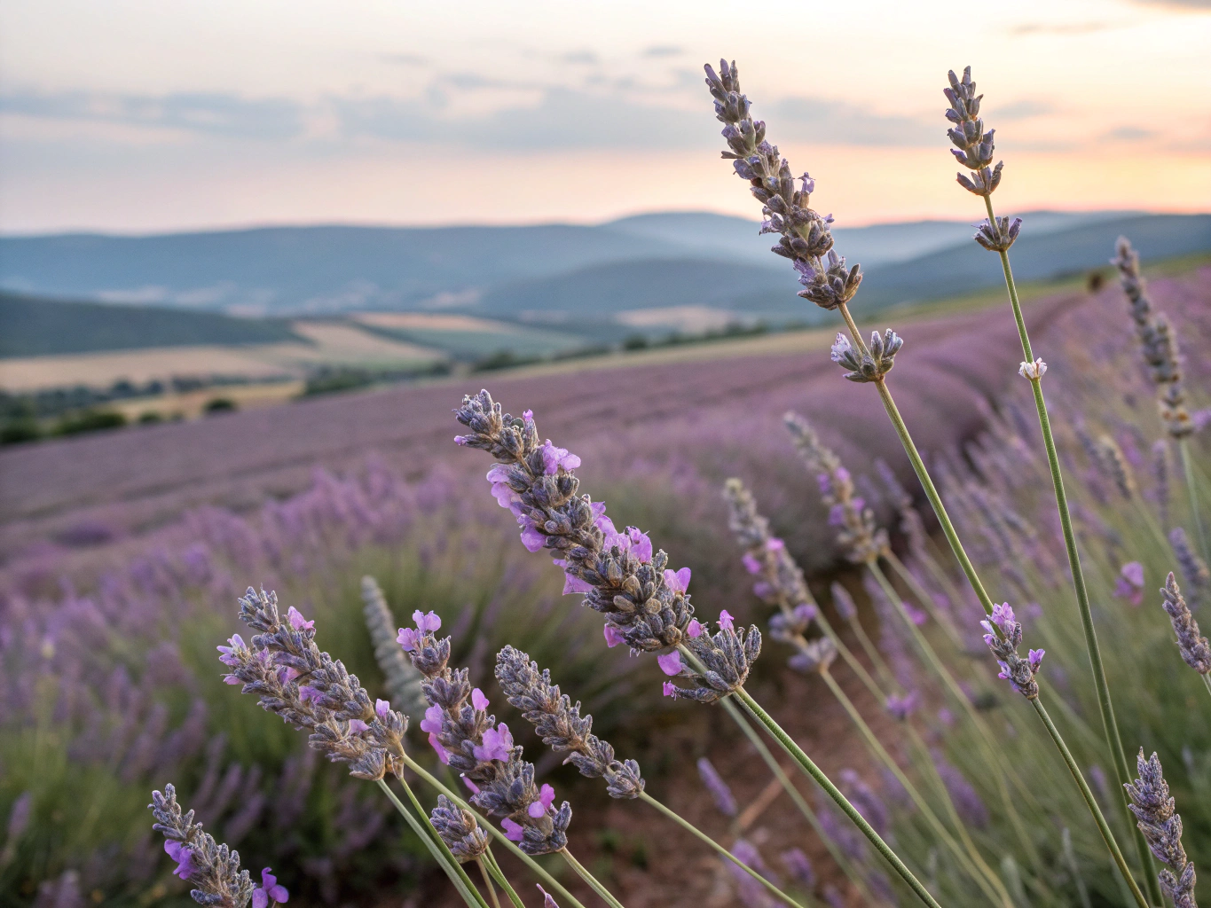 Beautiful lavender field in bloom